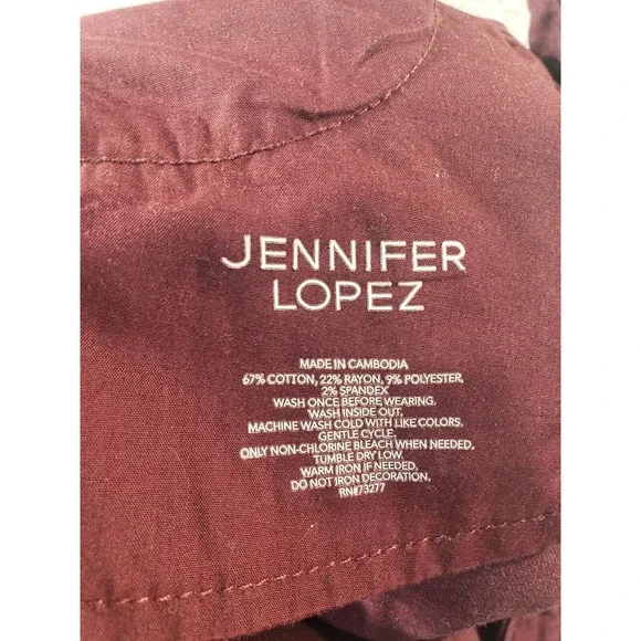 Jennifer Lopez Jeans Womens Size 16 W Skinny Burgundy Denim Jegging Casual 36x29 - Picture 15 of 15